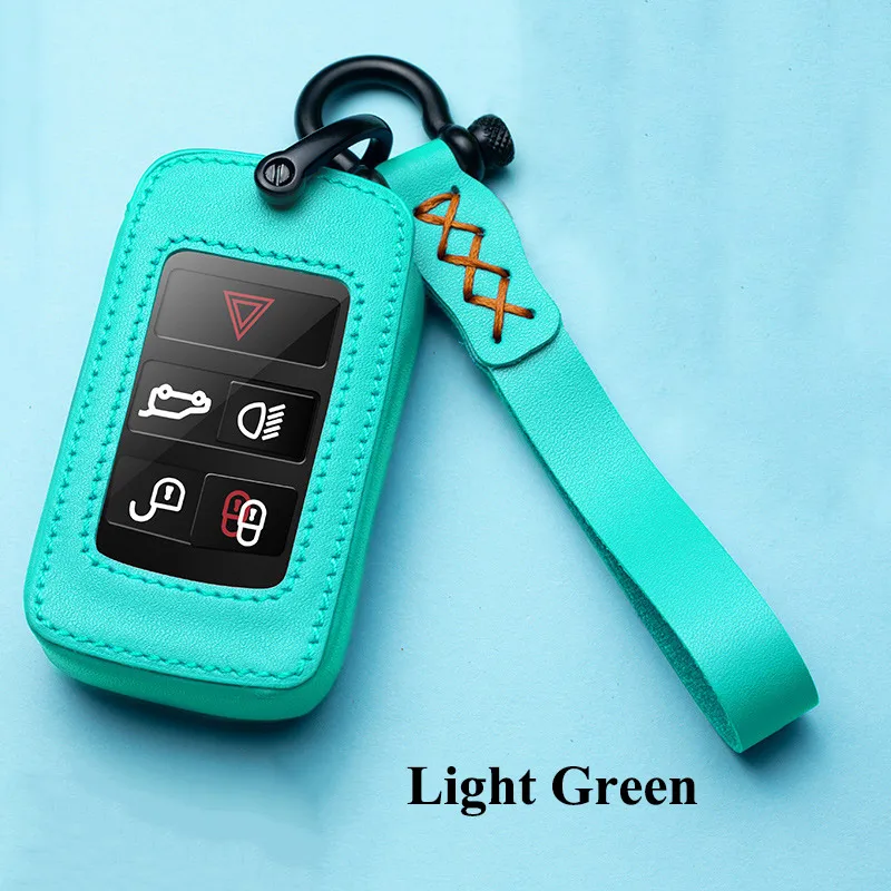Light Green 1 шт., SEEYULE, стиль, натуральная кожа, автомобильный чехол для ключей, чехол для ключей, аксессуары для Land Rover Discovery 5 Range Rover - Название цвета: Light Green