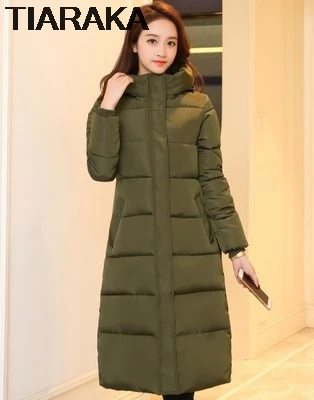 Nice New Hooded Colorful Winter Down Coat Jacket Long Warm Women Casaco Feminino Abrigos Mujer Invierno Parkas Outwear Coats - Цвет: green 23