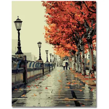 

Frameless Street Light DIY Digital Oil Painting By Numbers Canvas Wall Picture Home Decor Wall Artwork for Adults Beginner
