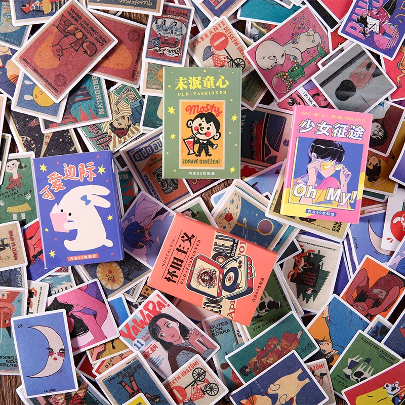 60pcs/lot Kawaii Stationery Stickers fresh retro Diary Planner Decorative Mobile Sticker Scrapbooking DIY Craft Sticker afbeelding