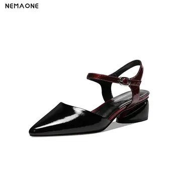 

Concise Metal Buckle Pumps for Women'S Footwear Genuine Leather High Heels Pumps Summer Office Working Shoes Woman