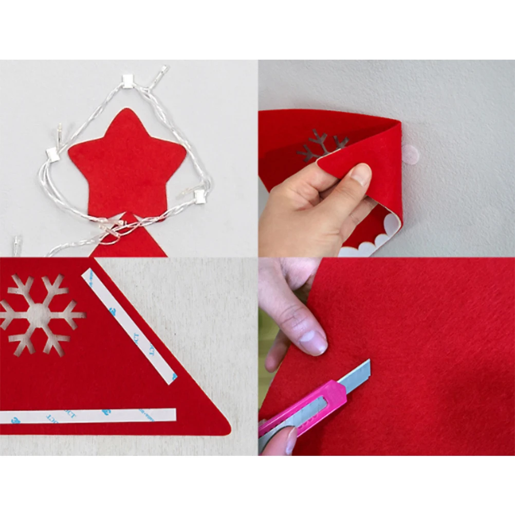 DIY Большой нетканый комплект для рождественской елки с светильник окно дверь стена наклейки Рождественский Декор для дома Новогодний Декор вечерние поставки