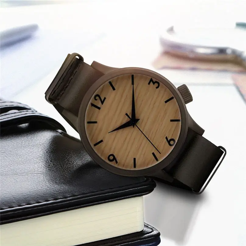 New Casual Fashion Wooden Watch Men's And Women's Watch Bamboo Men Leather Watches 3N25 (9)