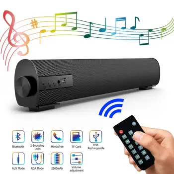 

Rsionch 20W Portable Soundbar Wireless Bluetooth 5.0 Speakers with Remote Control Outdoor Indoor Sound Bars