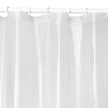 

2pcs/set PEVA 3G Waterproof/Water-Repellent Shower Curtain Liner Non Toxic & Antibacterial with Plastic Hooks