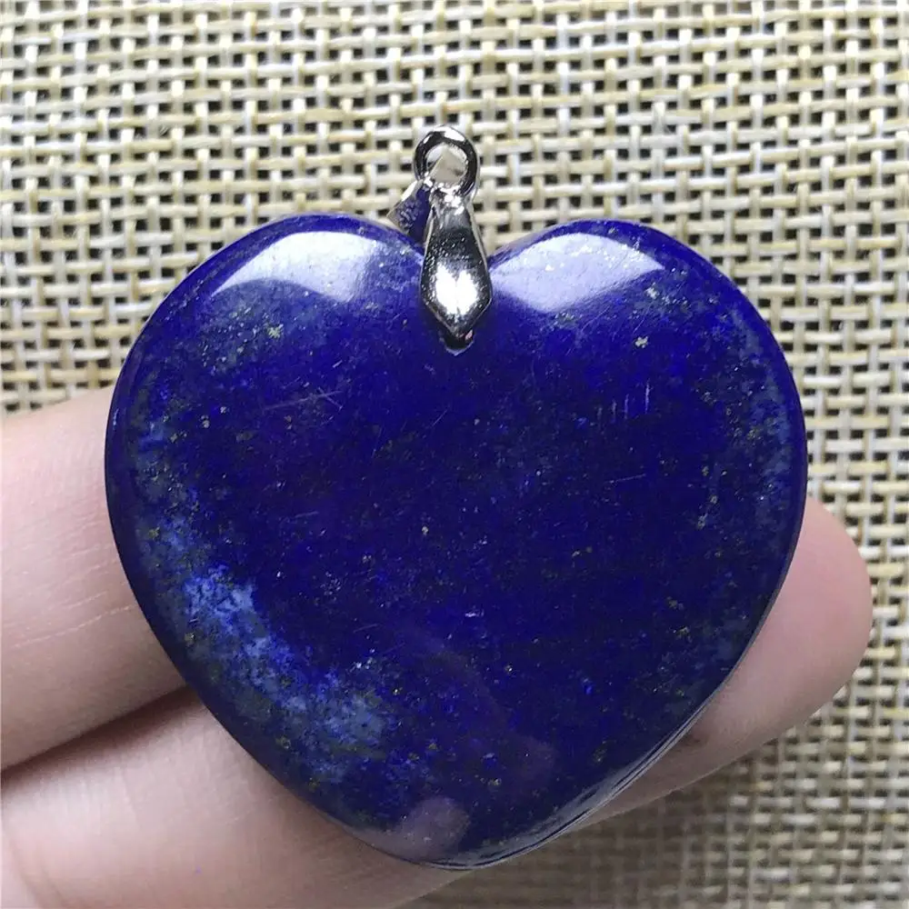 Топ натуральный Королевский синий Lapis сердце кулон для женщин и мужчин кристалл 32x9 мм драгоценный камень серебро Исцеление молитва модные ювелирные изделия AAAAA