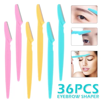 

Brow Knife 36 Pcs Eyebrow Razor Facial Remover Trimmer Shaver Mini Blade Eye Brow Epilator Shaper Eyebrow Scissors Brow Trimmer