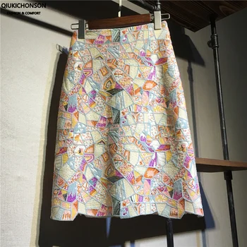 

Qiukichonson Sequin Pencil Skirt Women 2020 High Waist Summer Crochet Lace Mini skirts Vintage Floral Skirt gonna tulle