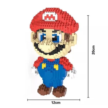 

The Video Game Super Mario Red 3D Model 1350pcs DIY Diamond Mini Small Blocks Bricks Building Toy for Children no Box