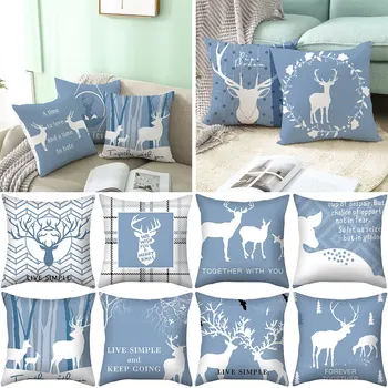 

Pillow Covers Elk Pillow Cover Deer Printed Square Throw Pillow Cover Pillowcase Decorative Cushion Cover 1pcs^
