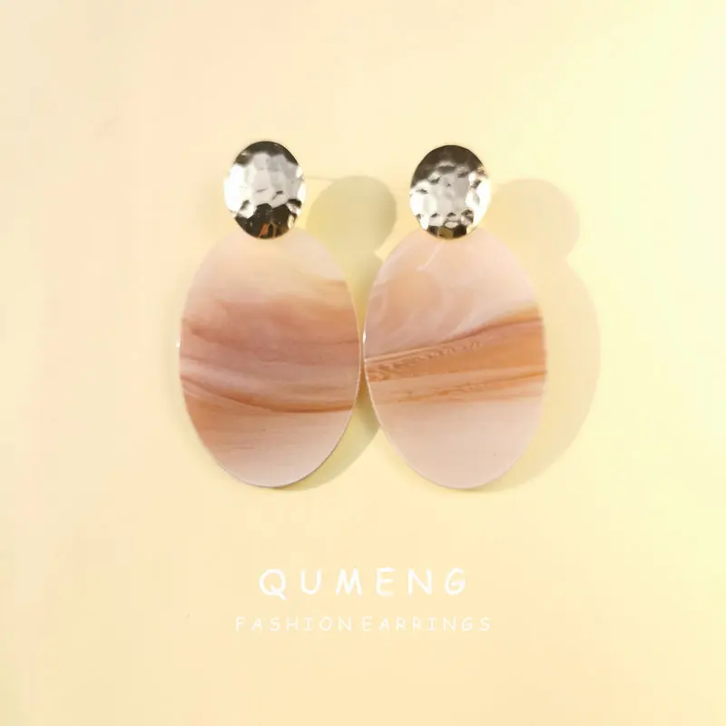 QUMENG корейские новые массивные серьги гвоздики для женщин модные золотые
