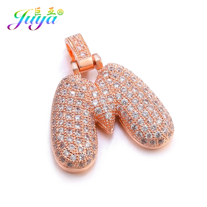 Rose Gold Juya DIY 26 буквы алфавита кулоны с надписями принадлежности для женщин и мужчин модный микро-паве Циркон ручной работы Изготовление ювелирных изделий - Окраска металла: Rose Gold