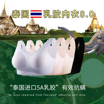 

Latex Underwear 8.0-Free Steel Ring Comfortable Push up Seemless Vest Bra Lace Beauty Back Bra Sports Brassiere