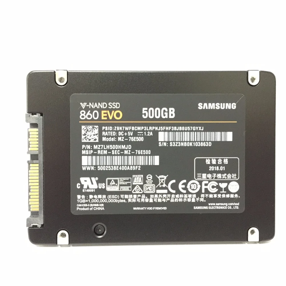 SAMSUNG PC 250GB 500GB 1TB 860 EVO SSD SATAIII 860EVO 250G 500G 1TB Desktop Laptop SATA3 2.5 SSD Internal Solid State Drives