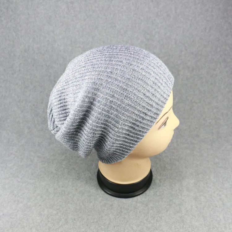 Light Grey Новинка, унисекс, зимние шапки для бега, мужские и женские спортивные шапки, полосатая трикотажная спортивная одежда, мужская и женская ветрозащитная Кепка для бега-85 - Цвет: Light Grey