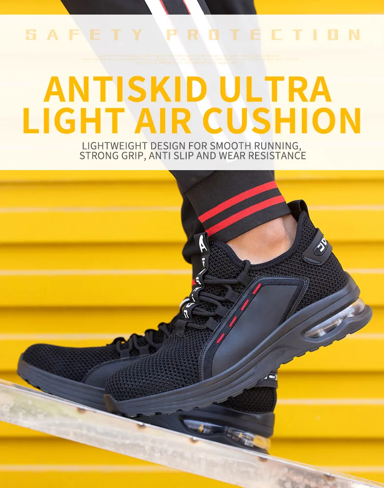 Safety Work Shoes With Steel Toe Woman Indestructible Safety Tennis For