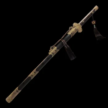 

Handmade 1095 carbon steel clay tempered blade Chinese Sword Long Straight Tang Dynasty Luxury tang dao Sharp Knife