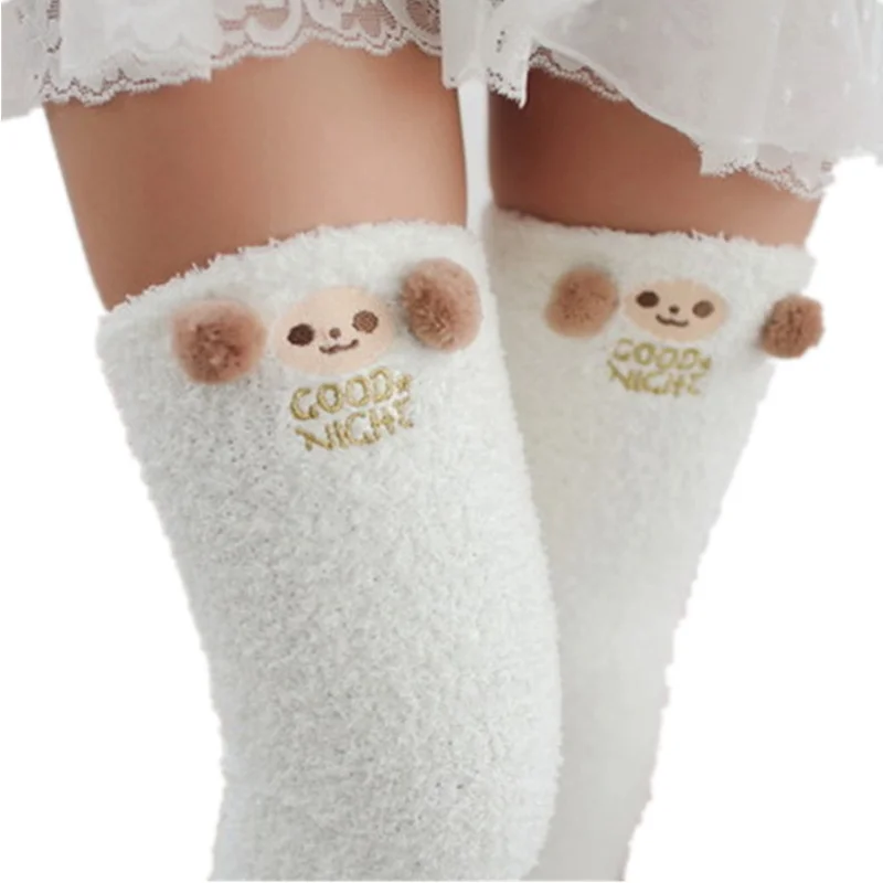 

Winter Kawaii Japanese Animal Printed Knee Socks Striped Cute Lovely Long Thigh High Compression Warm Medias