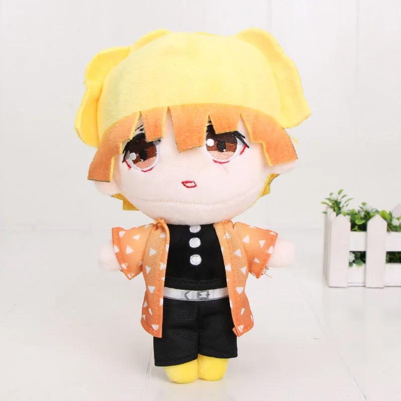 yellow hair 23 см Demon Slayer: Kimetsu no Yaiba плюшевая кукла Tanjirou Nezuko Zenitsu Inosuke Giyuu талисман Kimetsu no Yaiba Подушка 3 шт. подарки - Цвет: yellow hair