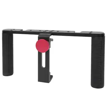 

Dual Handheld Bracket Dual Handheld Mobile Phone Bracket Metal Photography Recording Live Cage Stand Universal