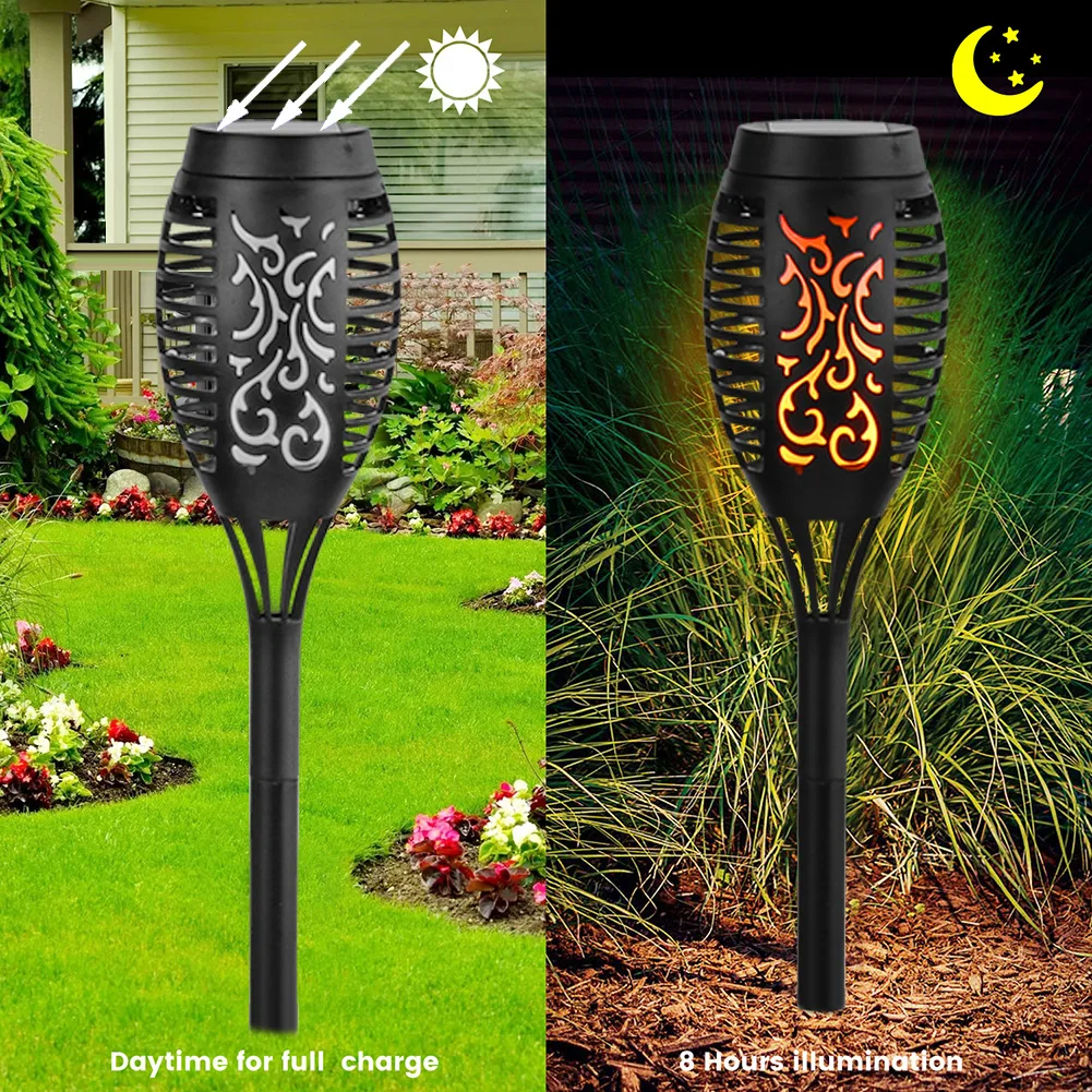 solar deck post lights LED Solar Flickering Dancing Lights Wall-mount Flame Torch Solar Light Outdoor Decorative Lamp for Garden Courtyard Patio Path solar motion lights