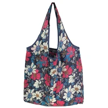 Складная легкая многоразовая сумка-тоут с широким ремнем для путешествий и дома