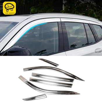 

CarManGo Car Window Sun Rain Shade Visors Shield Shelter Protector Cover Trim Chrome Accessories for BMW X3 G01 X4 G02 2018-2020