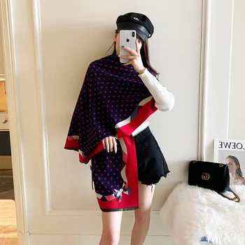 

2020 Brand Women Dot Cashmere Scarf Winter Pashmina Warm Shawls And Wraps Lady Print Thick Blanket Neck Scarves Bufanda