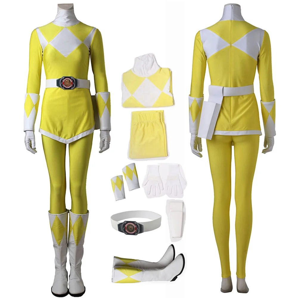 

Tiger Ranger KYORYUSENTAI ZYURANGER Costume Power Rangers Cosplay Boy Yellow Full Set