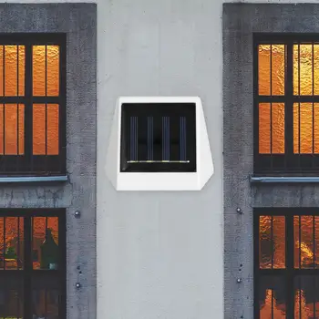 

Fence Lamp 4LED Solar Powered Plastic Stair Wall Light Outdoor Landscape Decor Low Power Consumption High Brightness
