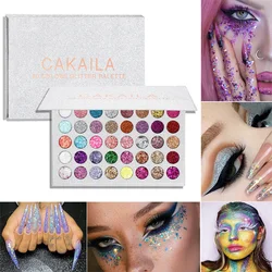 40 Colors Glitter Powder Sequined Curry Paste Diamond Shiny Eye Shadow Plate Makeup Highlighter Pearl Shadow for Girls Makeup