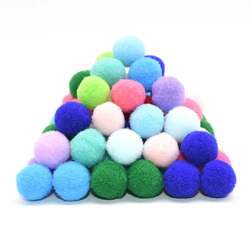 

100Pcs/lot 15/20/25mm Multi Color Plush Pompoms DIY Craft Soft Pompoms Kids Toys Wedding Home Sewing Decoration Accessories