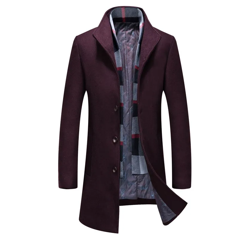 Men's Wool Long Coat Autumn Winter Brand Fashion High Quality Plus Size Wool Parka Coat For Men Overcoat Casaco Masculino Men's Wool Long Coat Autumn Winter Brand Fashion High Quality Plus Size Wool Parka Coat For Men Overcoat Casaco Masculino