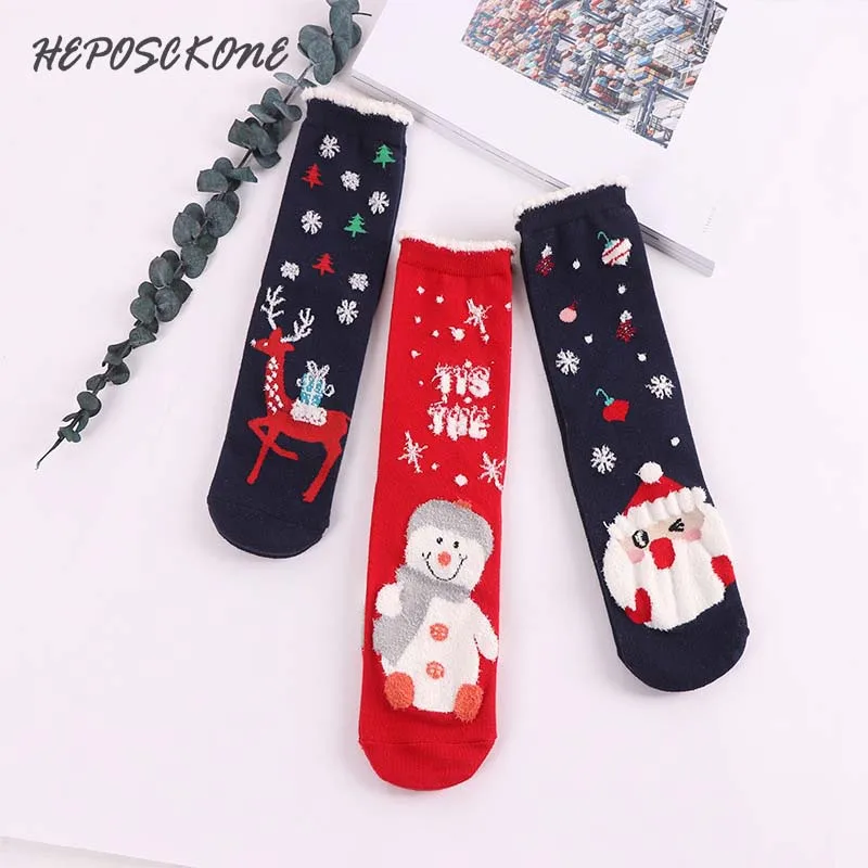 Harajuku/зимние стильные модные Носки с рисунком Санта-Клауса, Милу, оленя, креативные милые рождественские подарочные носки Kawaii Skarpetki