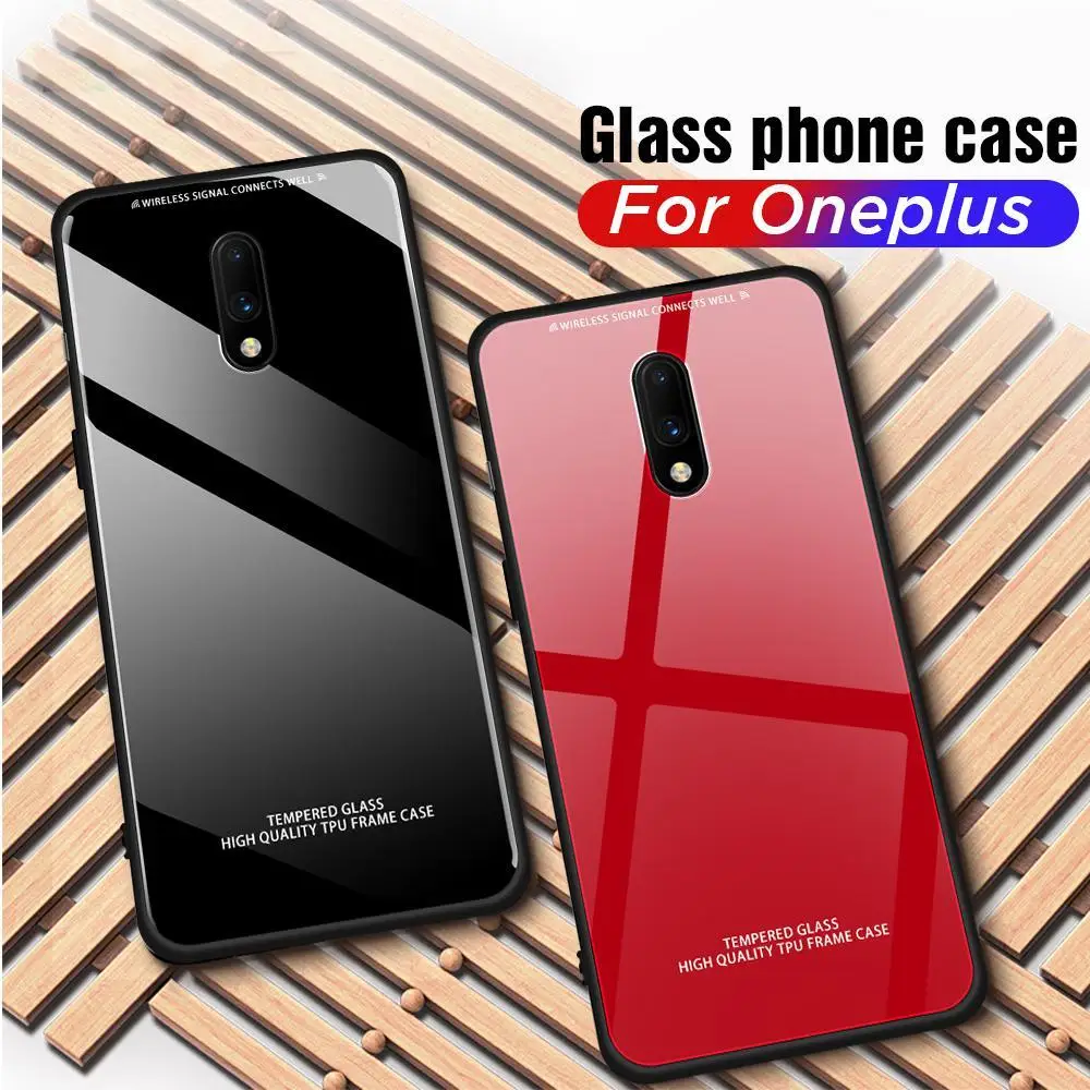 Ударопрочный чехол-бампер из ТПУ для телефона One Plus 7 1+ 7 Pro, роскошный чехол из закаленного стекла для Oneplus 7 Pro 7, чехлы