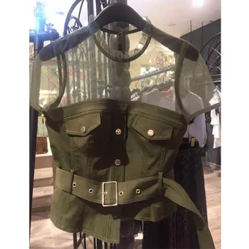 

Brand T-shirt for Women 2020 Spring Summer Clothing New Fashion Waistband Gauze Short-sleeved T-shirt Ladies Shirt Tops Tshirt