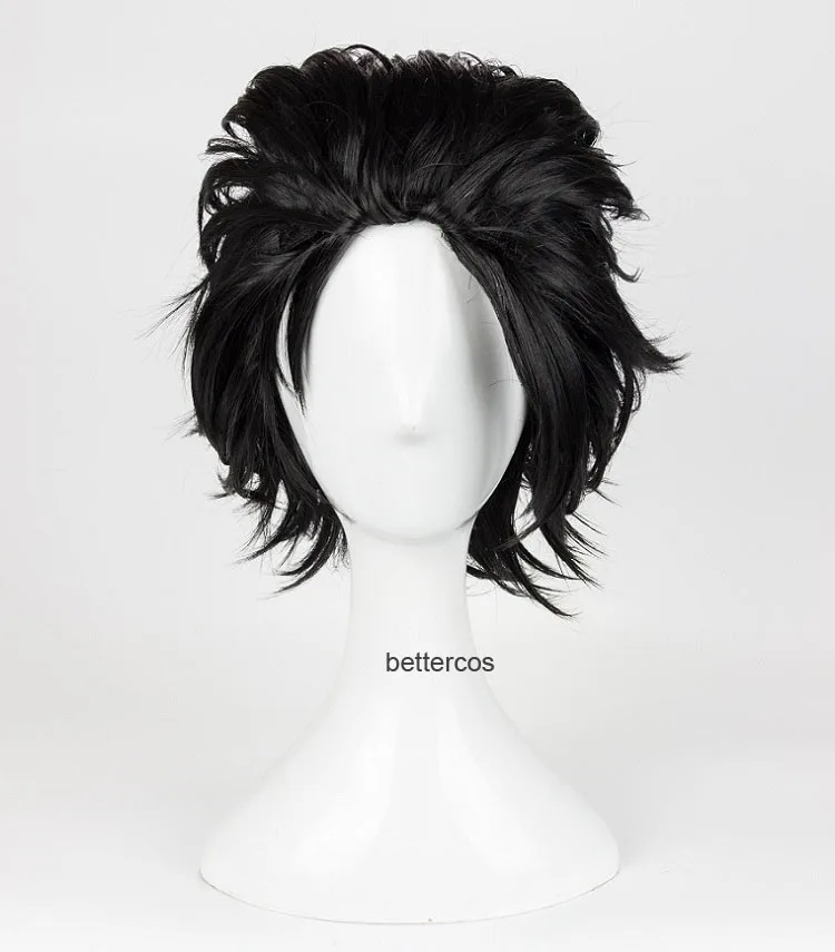 

Final Fantasy FF7 Zack Fair Cosplay Wigs Short Black Heat Resistant Synthetic Hair Wig + Wig Cap