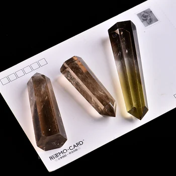 

1PC Natural Crystal Tea Crystal Point Hexagonal Column Mineral Ornament Healing Wand Healing Couple Decoration DIY Gift Jewelry