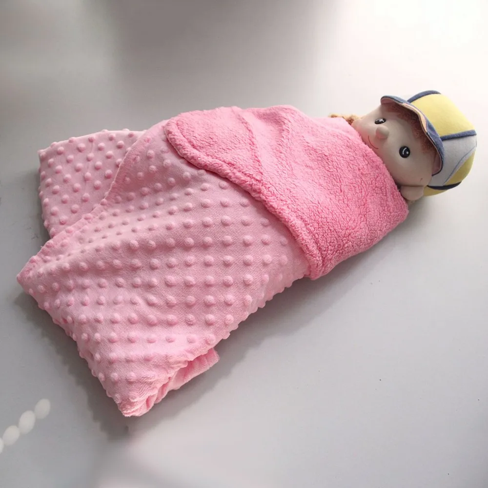 Для новорожденных Детское одеяло из теплого флиса коляска крышка Стёганое одеяло для пеленания Постельные принадлежности прекрасно подходит для повседневной носки фотосессия высокого качества; Manta de bebe - Цвет: Розовый
