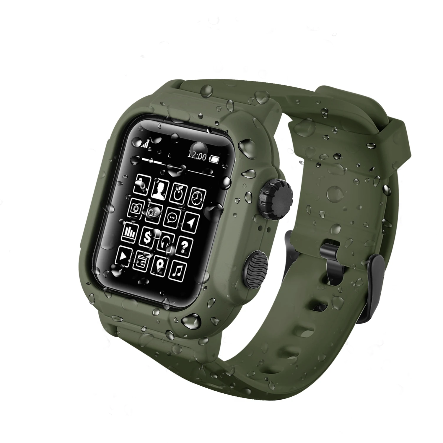 Watch Accessories Apple Watch Screen Protector Case Watch Protective Case Apple Watch Strap IP68 Waterproof Silicone Case Cover with Band Strap For Iwatch Apple Watch Series 8 7 6 5 4 3 2 45mm 42mm 44mm 44 MM Accessories