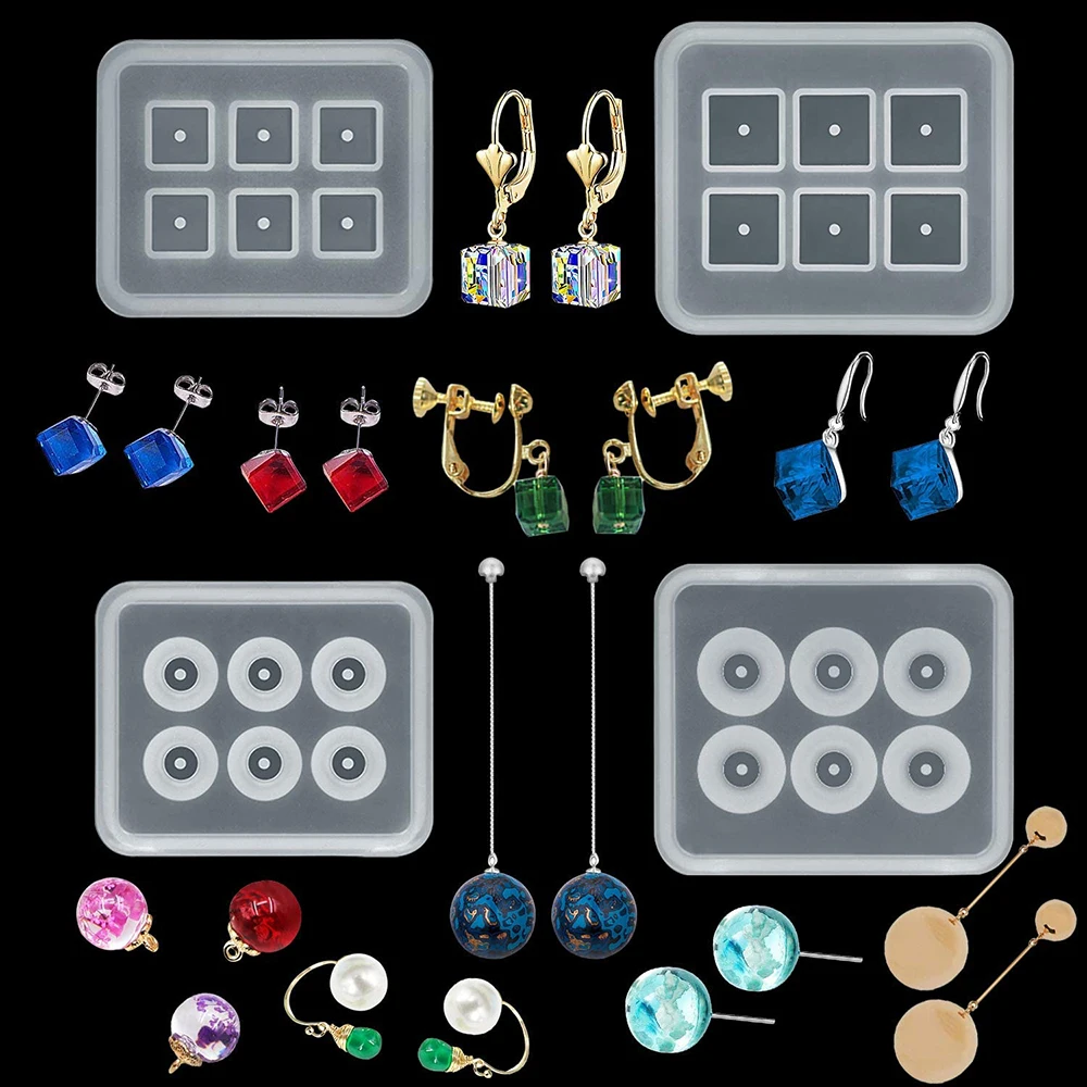 

1pcs Silicone Mold for jewelry 12mm 16mm Cube ball beads with hole 6 compartment epoxy Resin Silicone Mould handmade Craft