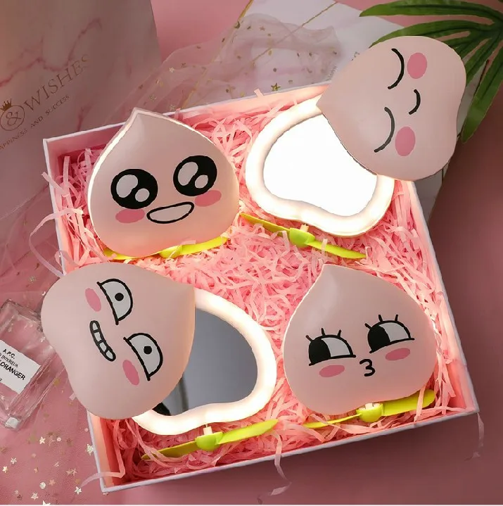

Creativity Kawaii USB Peach Heart Makeup Mirror Fan Card Student Mini Fan Outdoor Travel Portable Fan School Office Supplies New