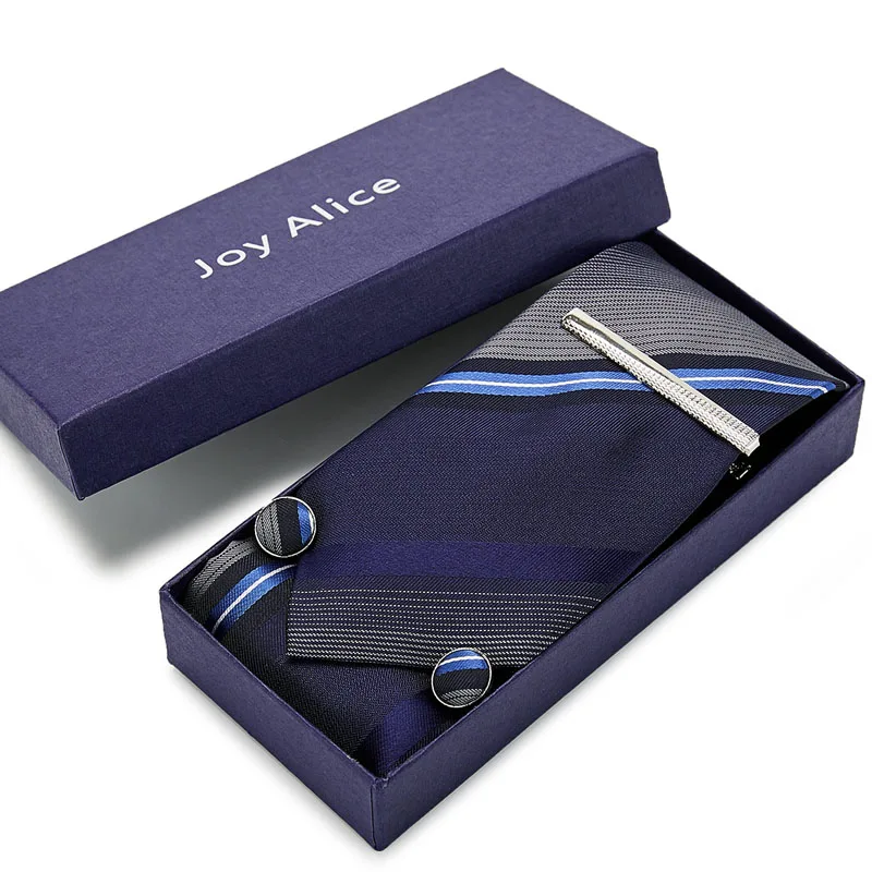 

Classic 100% Silk Men's Tie Cuffink Hanky Tie Clip Set 8cm Plaid Tie for Men Formal Dress Luxury Wedding Party Neckties Gift Box