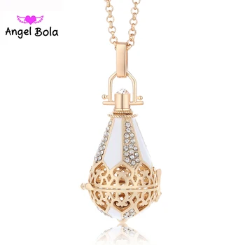 

Angel Ball Drop 20.5mm Perfume Essential Oil Cage Pendant Women Aromatherapy Box Necklace Pendant Jewelry L077 Free Shipping