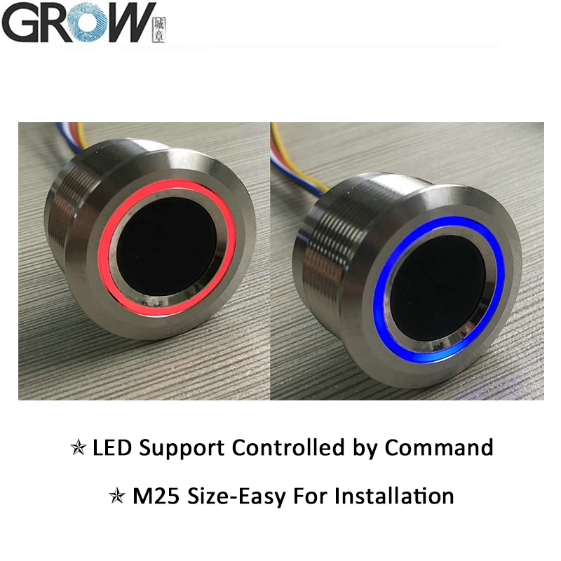 GROW R503 nowy okrągły dwukolorowy pierścień wskaźnik LED sterowanie DC3.3V MX1.0-6pin pojemnościowy moduł linii papilarnych skaner czujnika 3 GROW R503 nowy okrągły dwukolorowy pierścień wskaźnik LED sterowanie DC3.3V MX1.0-6pin pojemnościowy moduł linii papilarnych skaner czujnika 3