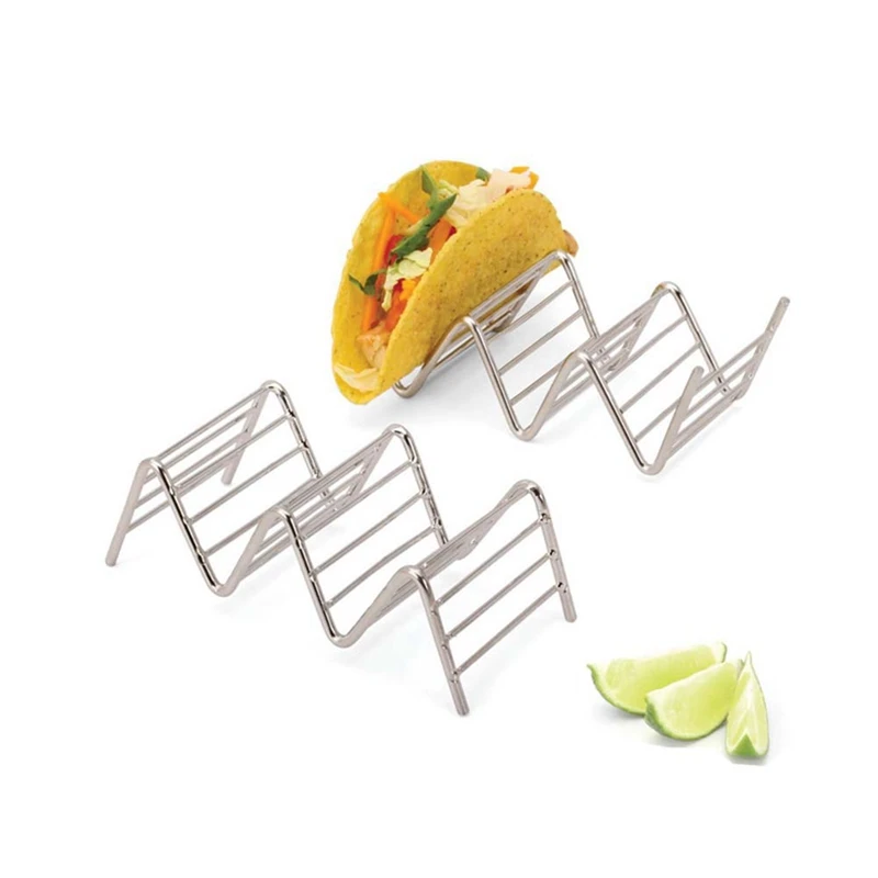 Taco держатель стойка из нержавеющей стали твердая мягкая ракушка волна Мексиканская стойка для еды инструмент для пиццы ресторанное шоу для еды кухонные инструменты
