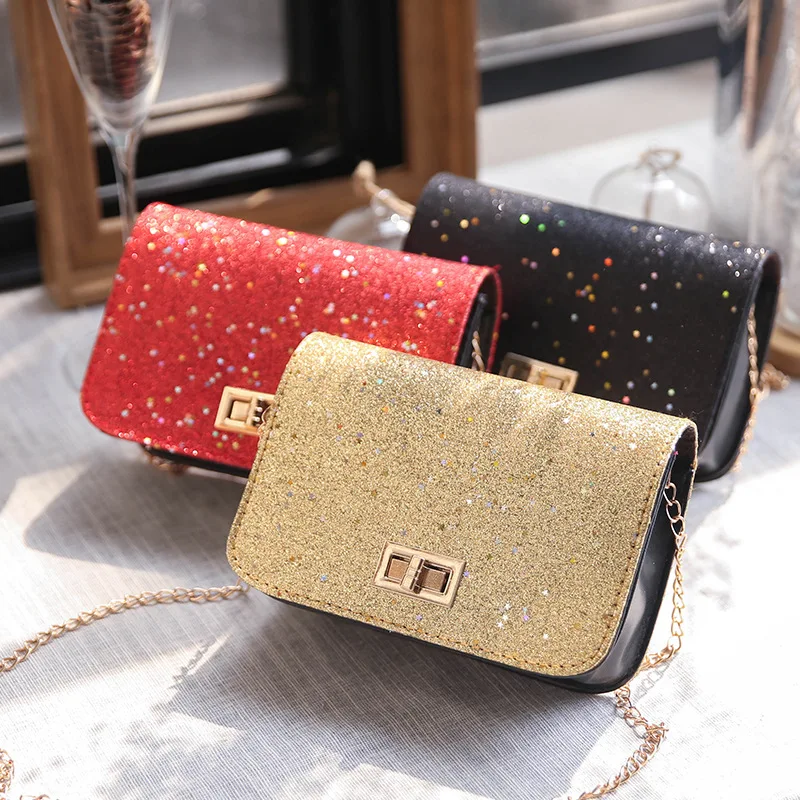 

Free delivery bags for women 2019 crossbody bags for women wedding woman party bag Shiny chain shoulder bag