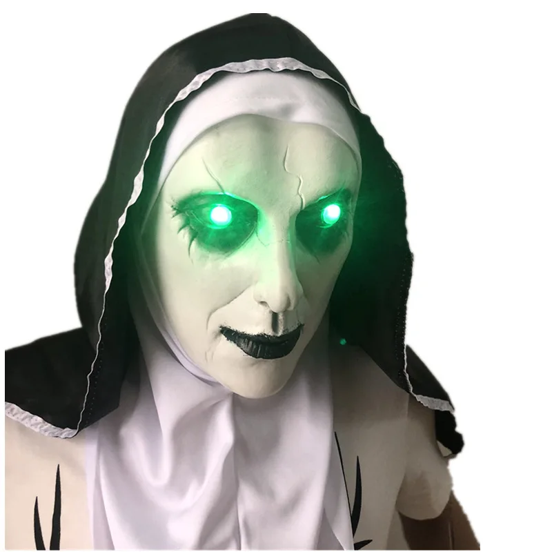 C Luminous Nun маска светодиодный светящиеся Вечерние Маски для разминки год проведения выборки Большие Смешные Маски фестиваль Косплей Костюмные принадлежности светятся в темноте - Цвет: C Luminous