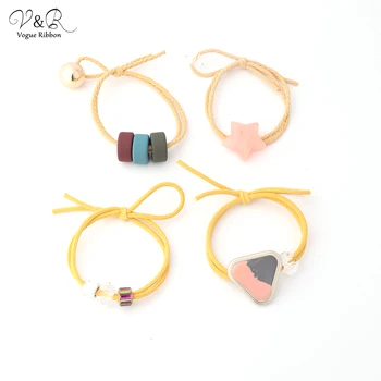 

New Diy Handmade Jewelry Hair Accessories Hair Ring, With Acrylic/ Glass Bead Pendant, Imitation Gold Plated, Fashion DIY-091