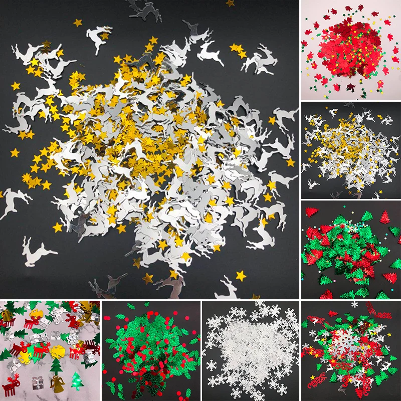 Снежинка Олень конфетти форма Блестки Рождественские ремесла вечерние романтический декор